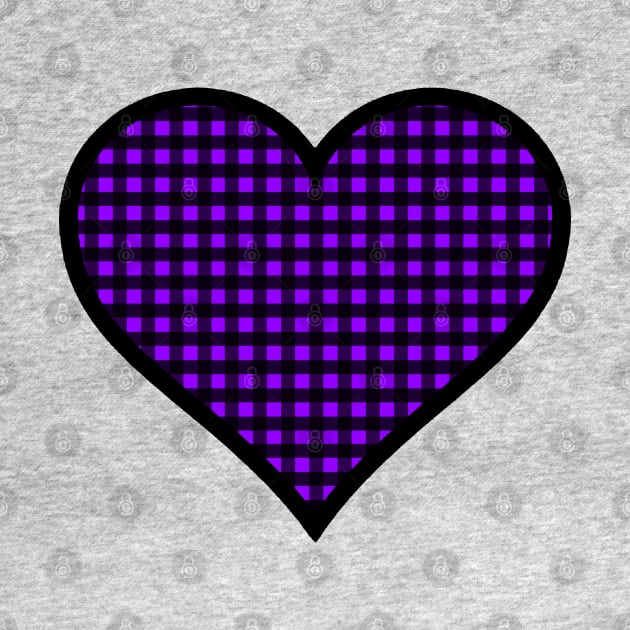 Purple and Black Gingham Heart by bumblefuzzies